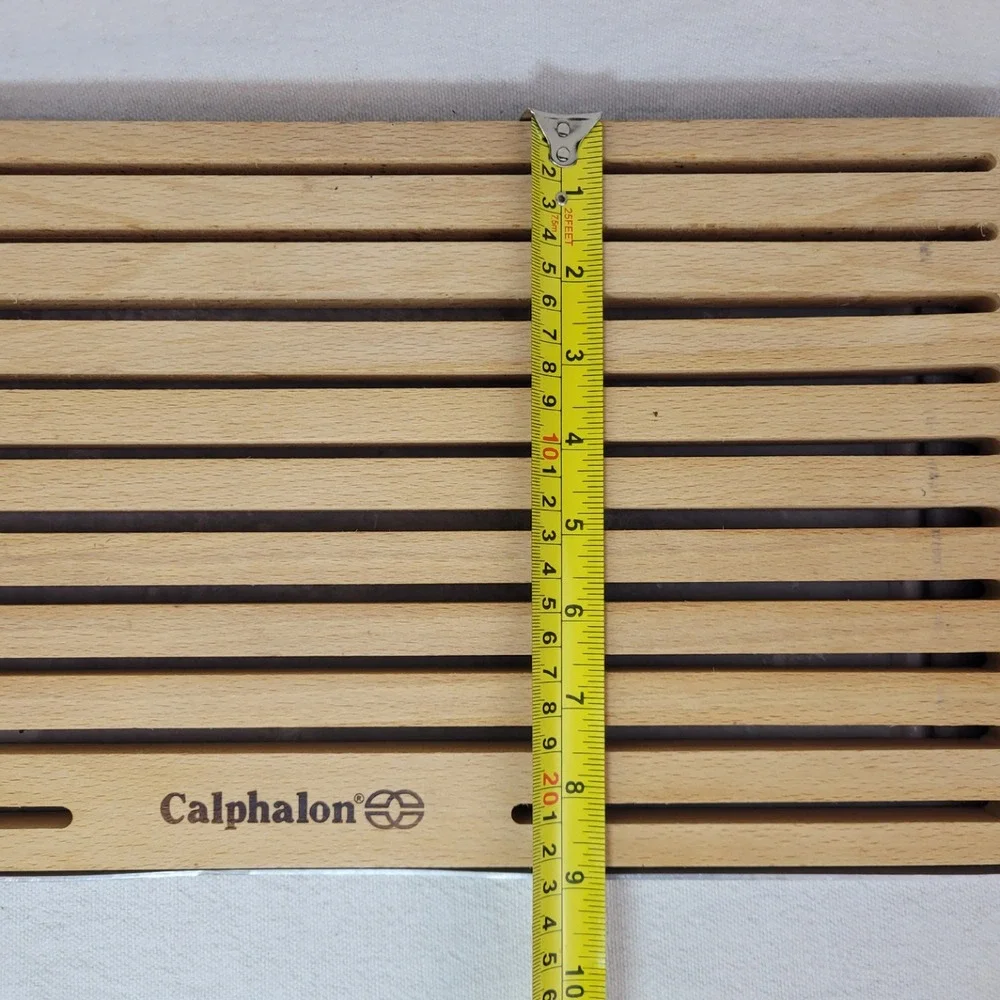 Calphalon Wood Bread Cutting Board with Metal Crumb Tray Slotted 19 Inch